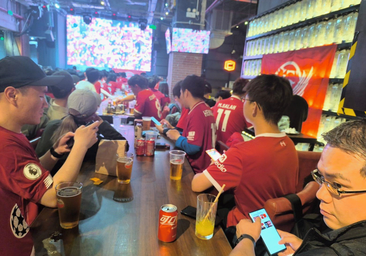 Fernsehen und Fussball in China